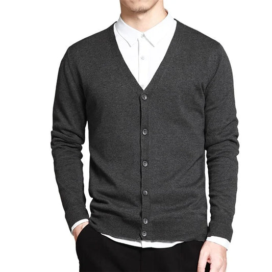 Men's GolfThing Golf Cardigan Sweater - Dark Grey