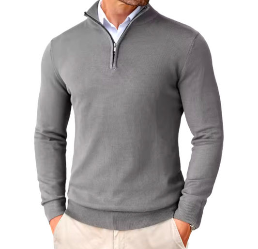 Men's Heritage Half-Zip Slim Fit Pullover Grey