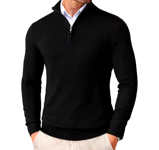 Men's Heritage Half-Zip Slim Fit Pullover Black