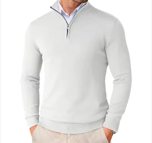 Men's Heritage Half-Zip Slim Fit Pullover White