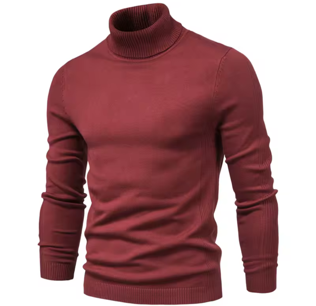 GolfThing Roll Neck Sweater Pullover Dark Red