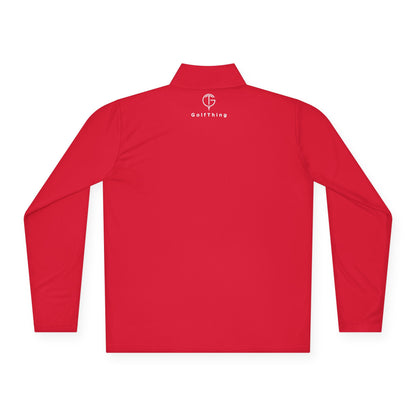 Men's GolfThing Mositure Wick Quarter-Zip Pullover - True Red