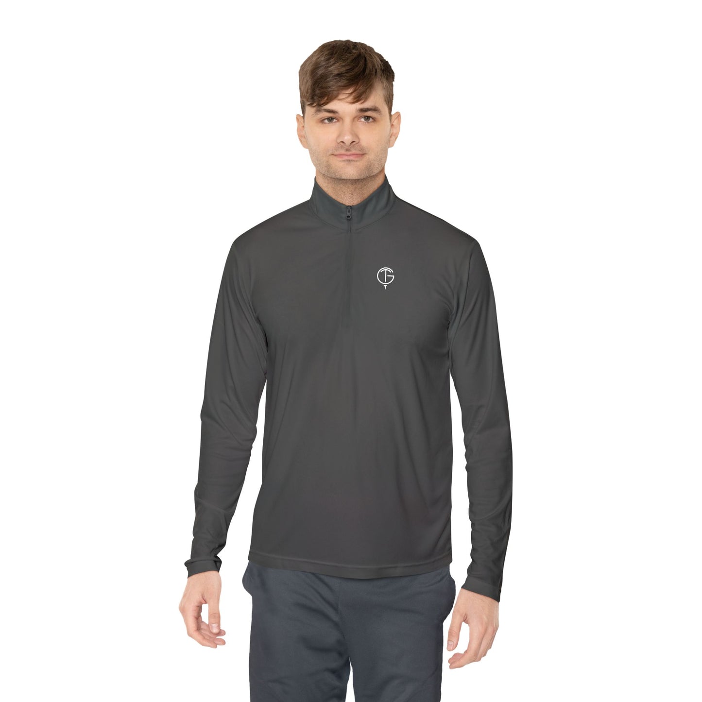 Men's GolfThing Mositure Wick Quarter-Zip Pullover - Iron Grey