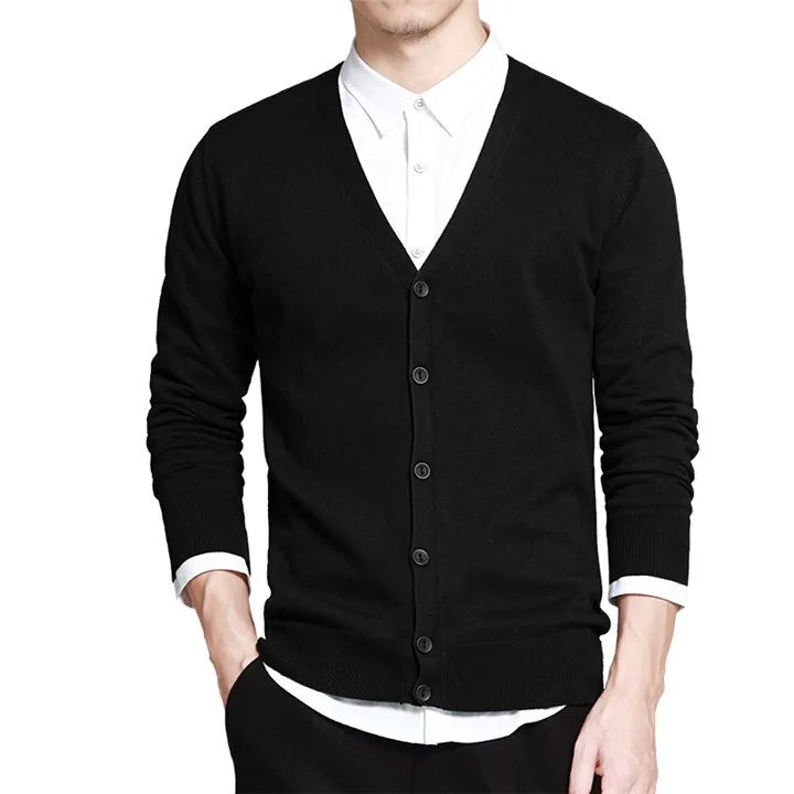 Men's GolfThing Golf Cardigan Sweater - Black