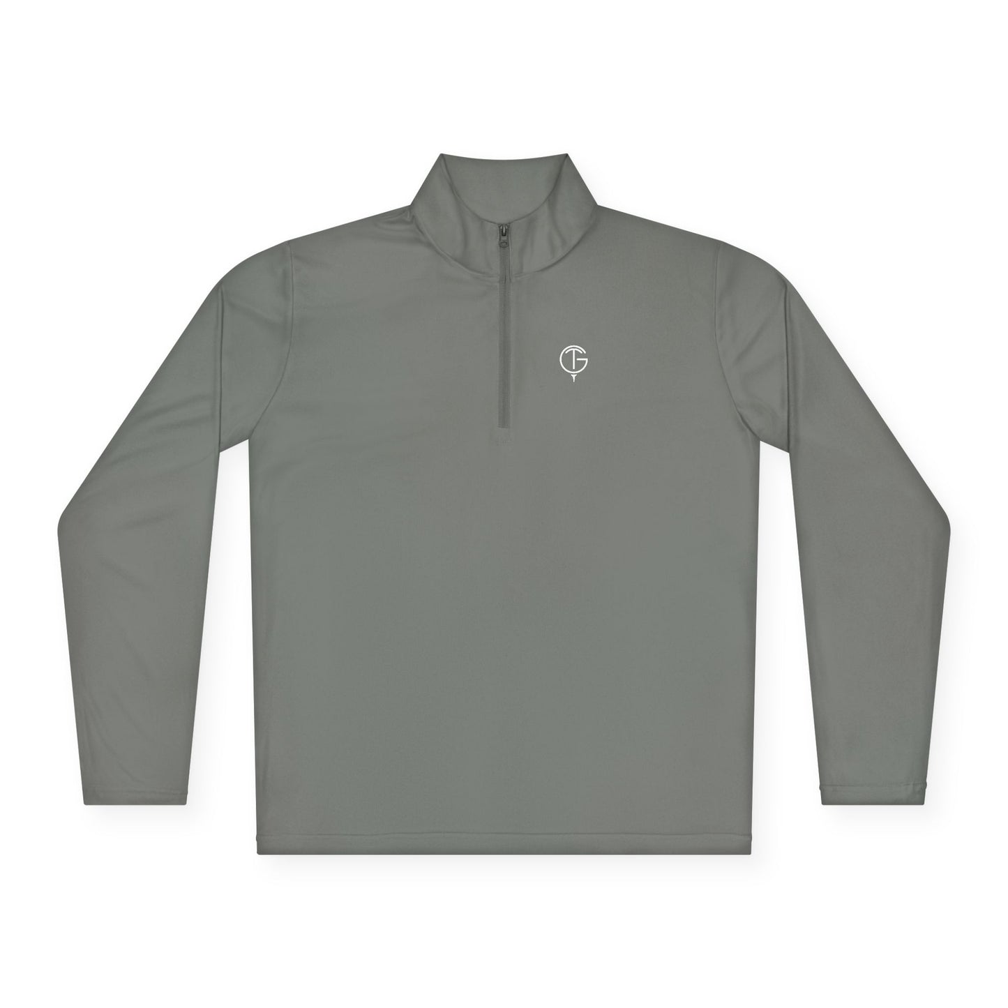 Men's GolfThing Mositure Wick Quarter-Zip Pullover - Light Grey