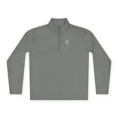 Men's GolfThing Mositure Wick Quarter-Zip Pullover - Light Grey