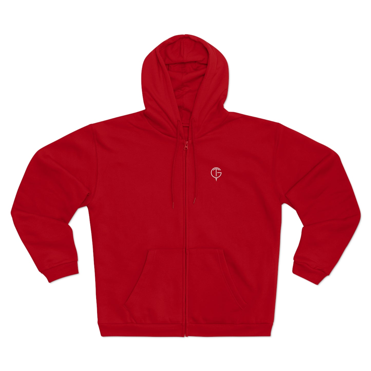 GolfThing Golf Hoodie Zip Sweatshirt Red