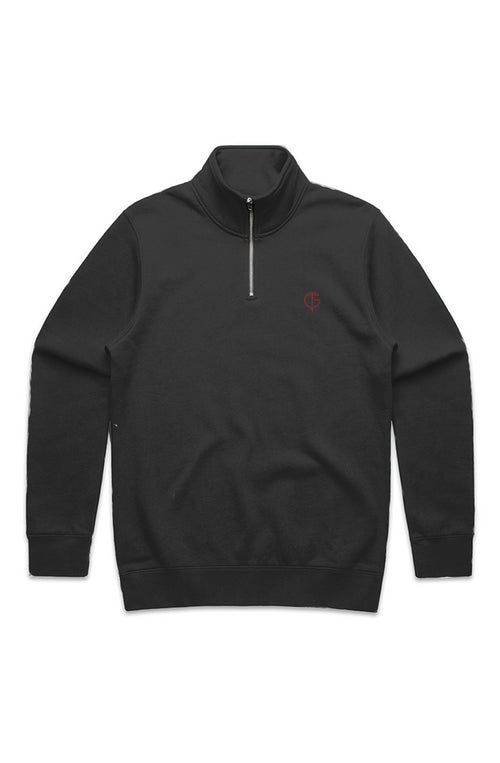 GolfThing Links Golf Half Zip Grey Black Red