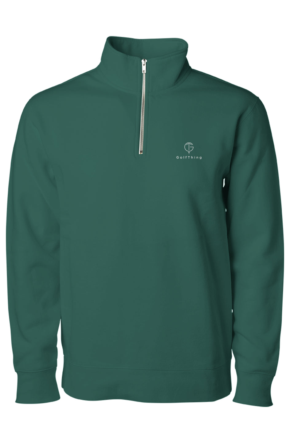 GolfThing TruForm Golf Sweater Quarter Zip Pullover Pine Green