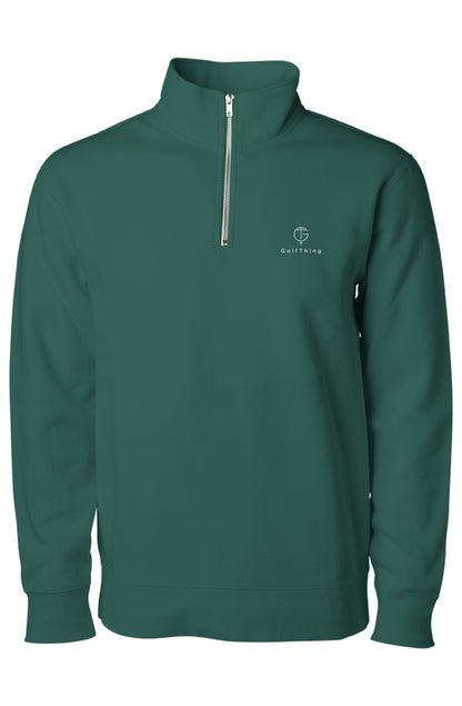 GolfThing TruForm Golf Sweater Quarter Zip Pullover Pine Green