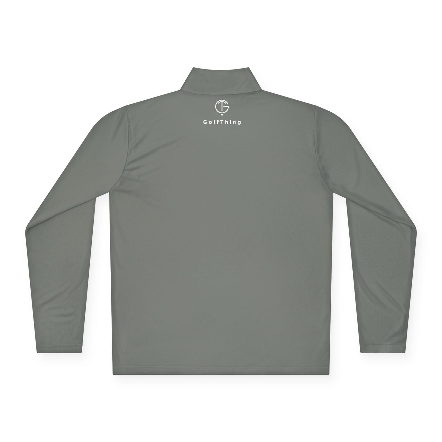 Men's GolfThing Mositure Wick Quarter-Zip Pullover - Light Grey