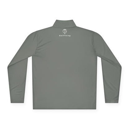 Men's GolfThing Mositure Wick Quarter-Zip Pullover - Light Grey