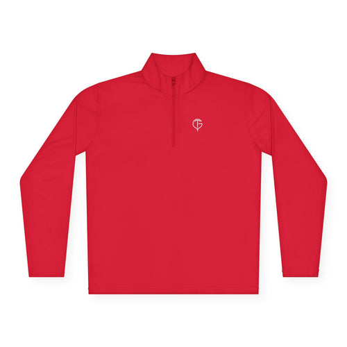 Men's GolfThing Mositure Wick Quarter-Zip Pullover - True Red