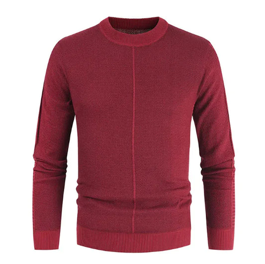 GolfThing Classic Comfort Round Neck Sweater - Easy Care Red