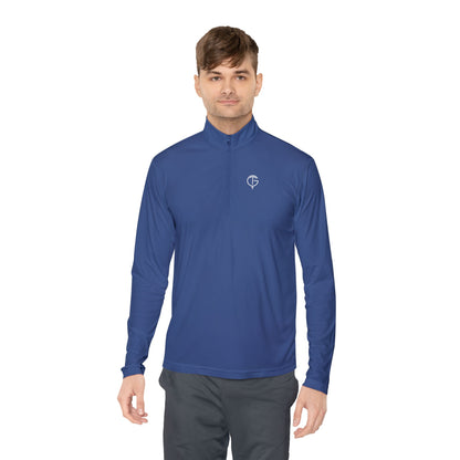 Men's GolfThing Mositure Wick Quarter-Zip Pullover - Royal Blue