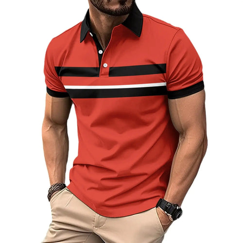 Men's Golf Collar Polo Shirt Wine Red