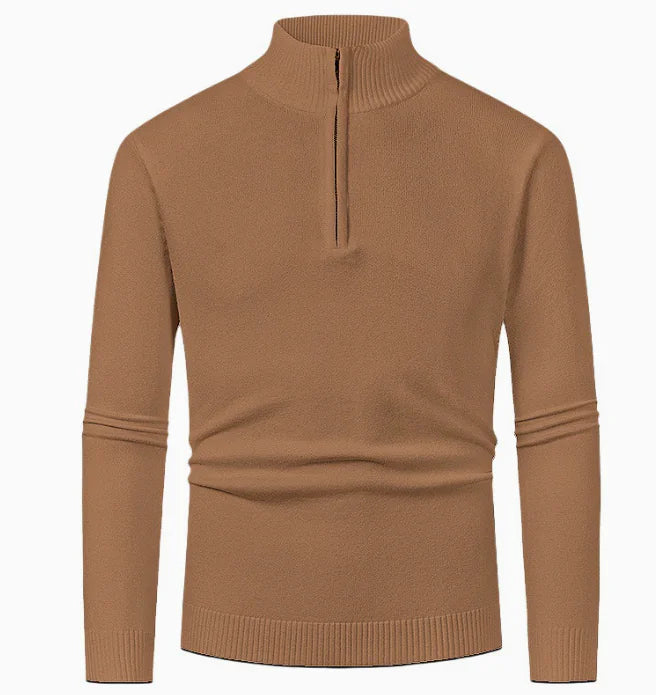 GolfThing Heritage Knit Polo Golf Sweater Khaki