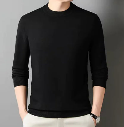 GolfThing Timeless Round-Neck Knitted Golf Sweater - Black