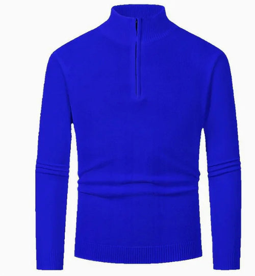 GolfThing Heritage Knit Polo Golf Sweater Blue