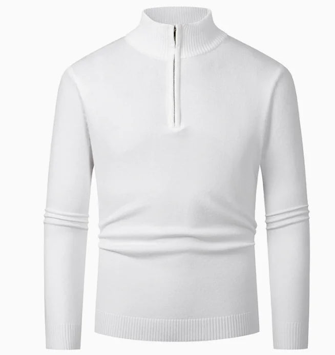 GolfThing Heritage Knit Polo Golf Sweater White