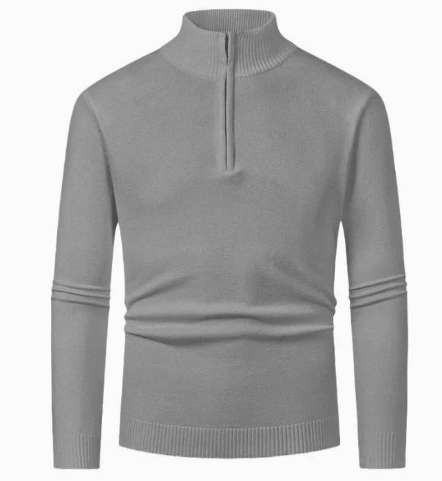 GolfThing Heritage Knit Polo Golf Sweater Grey