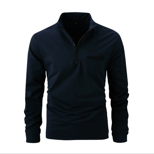 Men's GolfThing Collared Slim Fit Half Zip Pullover Navy