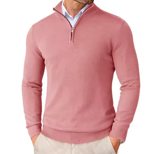 Men's Heritage Half-Zip Slim Fit Pullover Pink