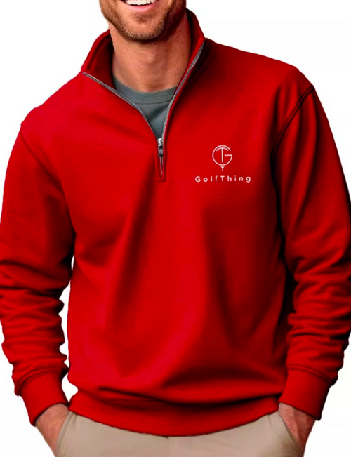 Men's GolfThing Classic Half-Zip Pullover Red