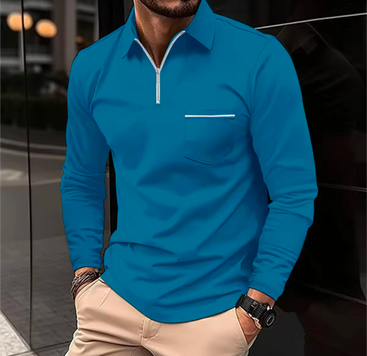 Men's GolfThing Slim fit Quarter Zip Sweater Blue