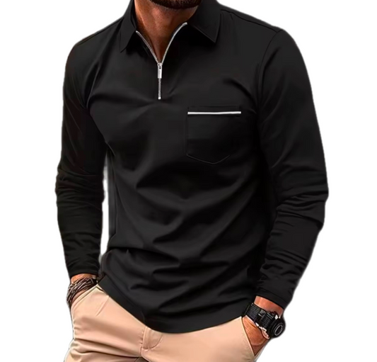 Men's GolfThing Slim fit Quarter Zip Sweater Black