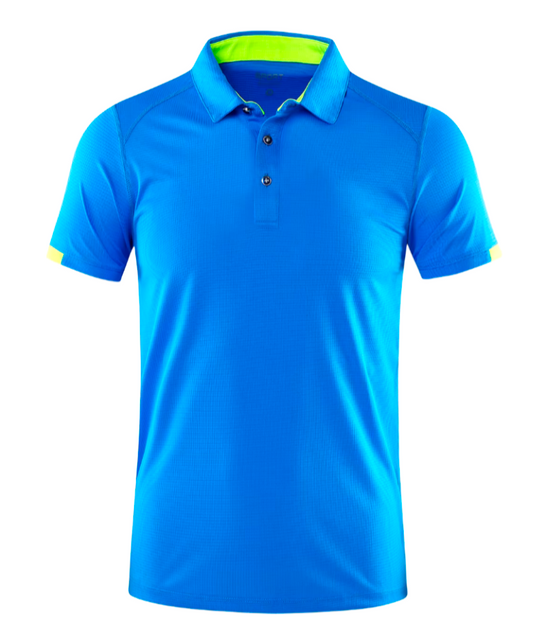 Men's GolfThing Breathable & Mositure Absorbing Polo Shirt - Blue