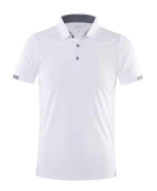 Men's GolfThing Breathable & Mositure Absorbing Polo Shirt - White