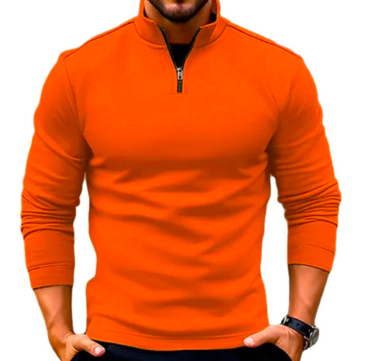 GolfThing Golf Sweater Athletic Fit Long-sleeve Zipper Orange