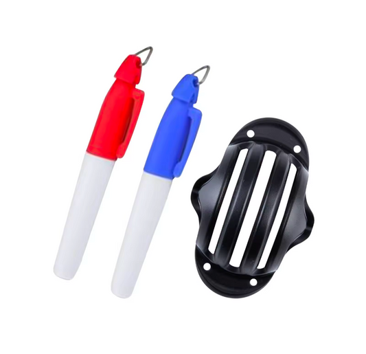 Golf Ball Drawing Alignment Tool Plus Two Marker Pens