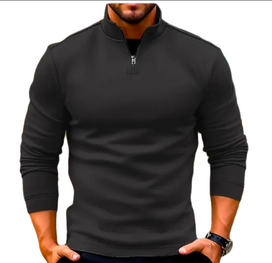 GolfThing Golf Sweater Athletic Fit Long-sleeve Zipper Black