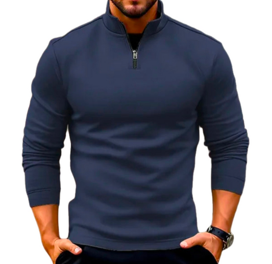 GolfThing Golf Sweater Athletic Fit Long-sleeve Zipper Navy