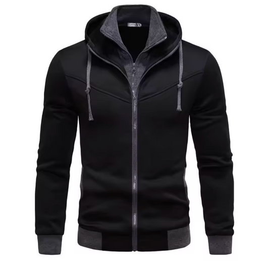 Men's GolfThing Slim Fit Zip Hoodie Black