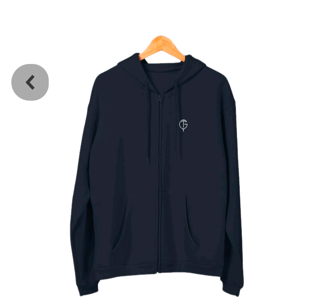 GolfThing Golf Hoodie Zip Sweatshirt Navy