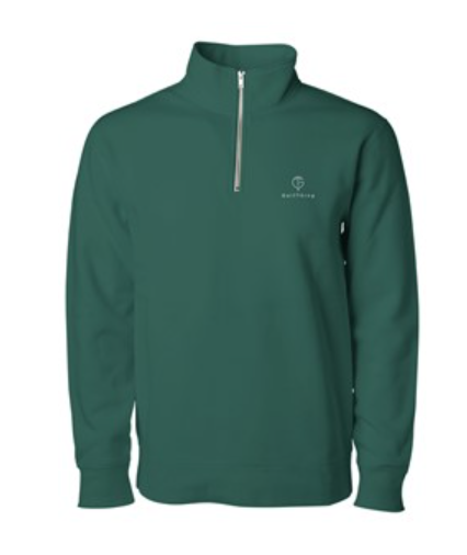 GolfThing TruForm Golf Sweater Quarter Zip Pullover Pine Green