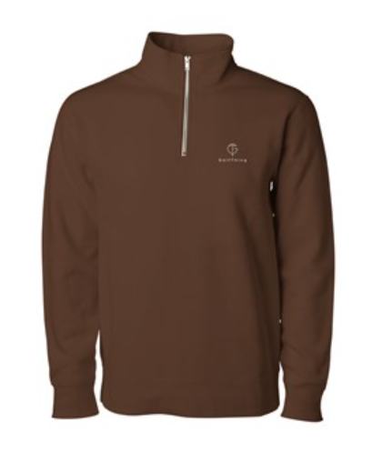 GolfThing TruForm Golf Sweater Quarter Zip Pullover Brown