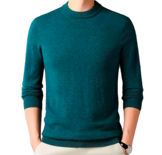 GolfThing Timeless Round-Neck Knitted Golf Sweater - Dark Green