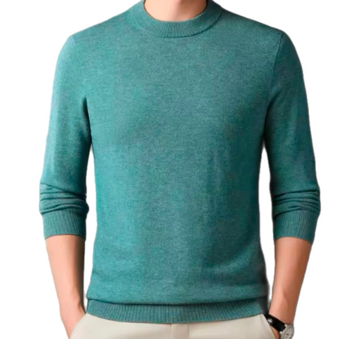 GolfThing Timeless Round-Neck Knitted Golf Sweater - Light Green