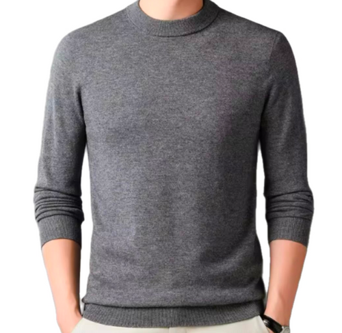 GolfThing Timeless Round-Neck Knitted Golf Sweater - Grey