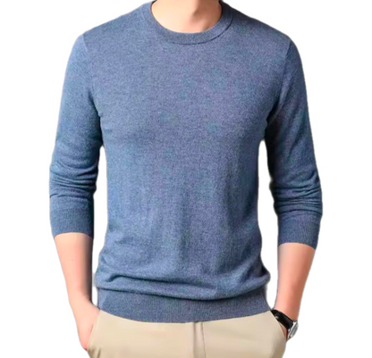 GolfThing Timeless Round-Neck Knitted Golf Sweater - Pastel Blue