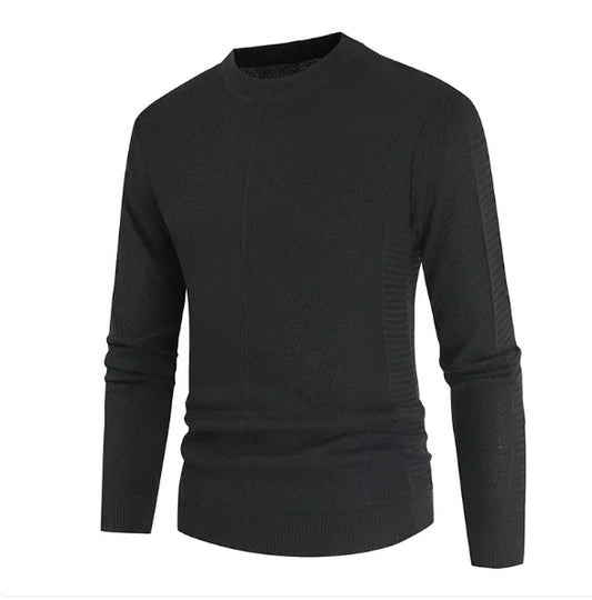 GolfThing Classic Comfort Round Neck Sweater - Black