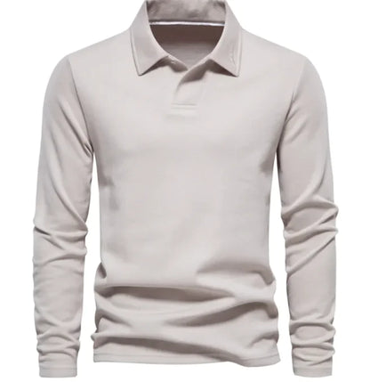 GolfThing Classic Long Sleeve Lapel Sweater - Dark Grey