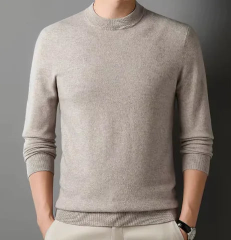 GolfThing Timeless Round-Neck Knitted Golf Sweater - Grey