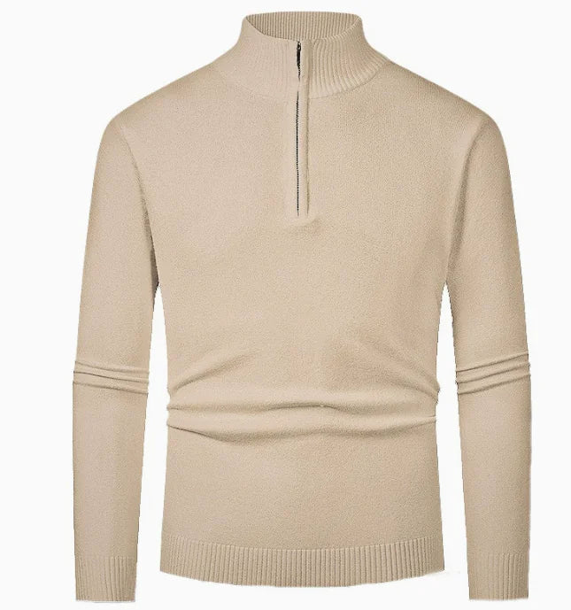 GolfThing Heritage Knit Polo Golf Sweater Light Grey