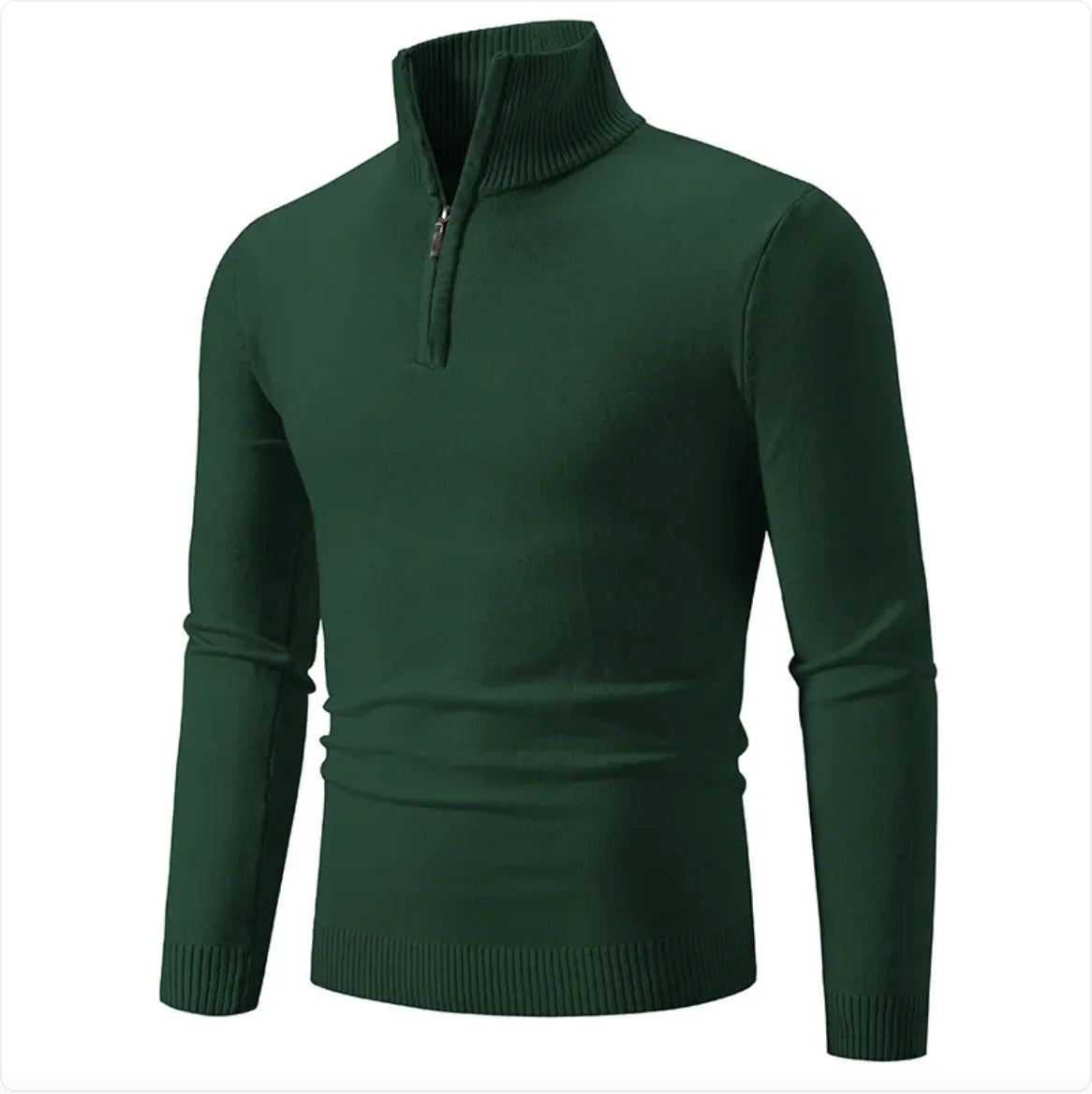 GolfThing Heritage Quarter Zip Golf Sweater - Dark Green