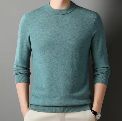 GolfThing Timeless Round-Neck Knitted Golf Sweater - Light Green